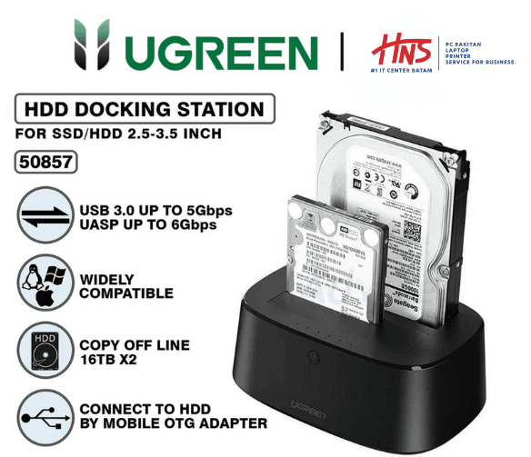 UGREEN DOCKING STATION USB 3.0 SATA DUAL SLOT (50857)