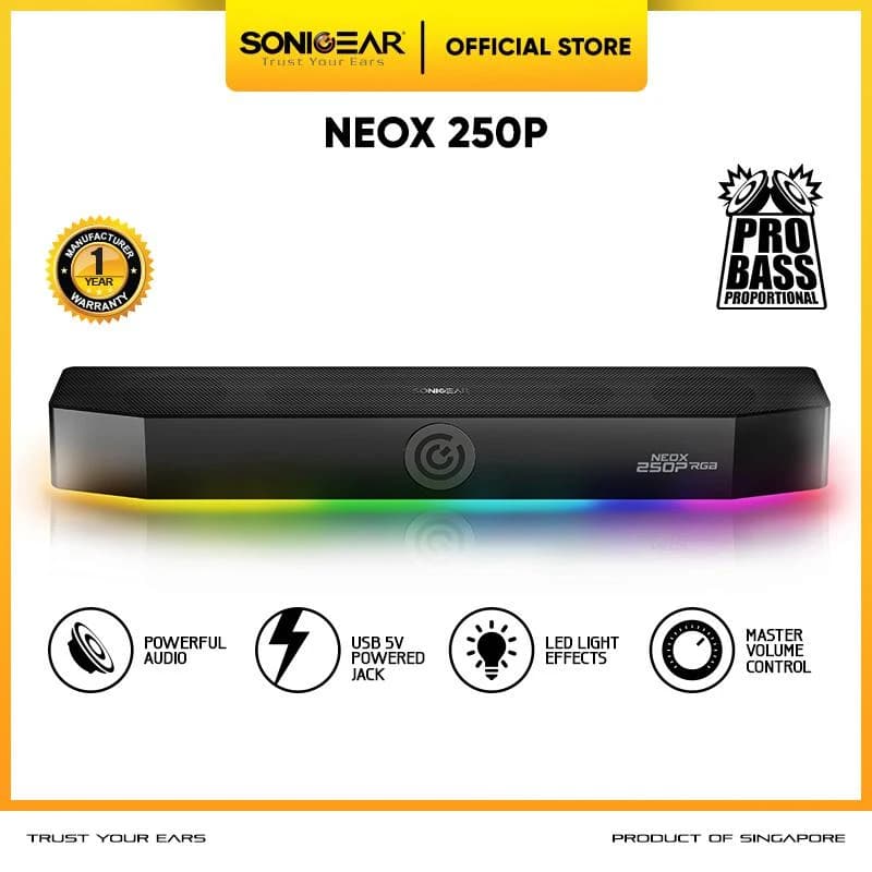 SPEAKER SONIC GEAR SONICBAR NEOX 250P RGB PASSIVE SPEAKER