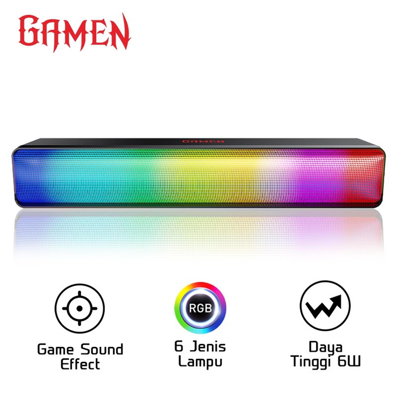 SPEAKER GAMEN GS8 / GS-8 GAMING SOUNDBAR WITH RGB LIGHTS