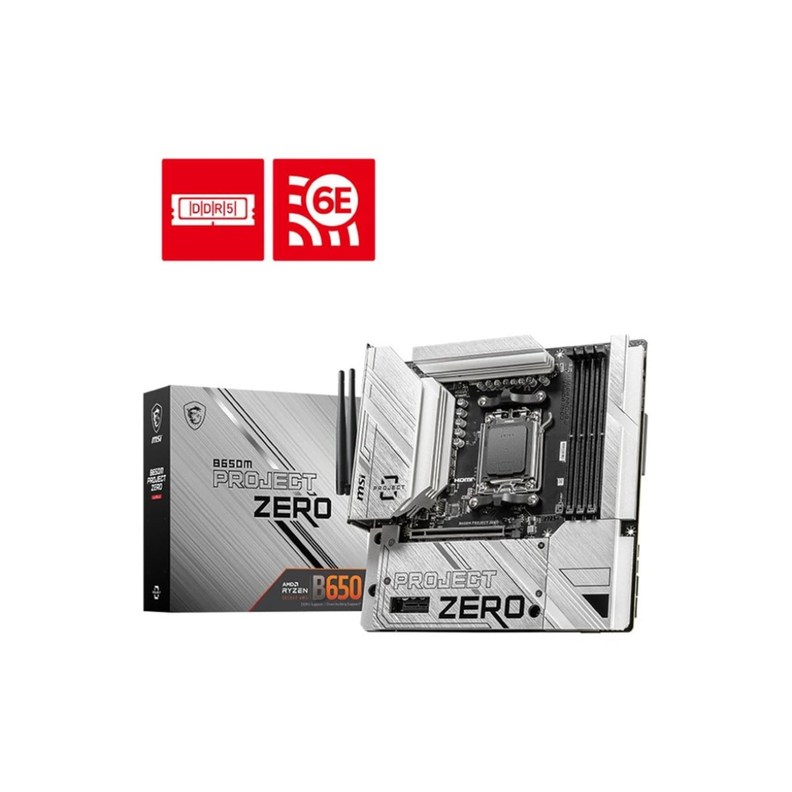MOTHERBOARD MSI B650M PROJECT ZERO AM5 DDR5 - mAtx