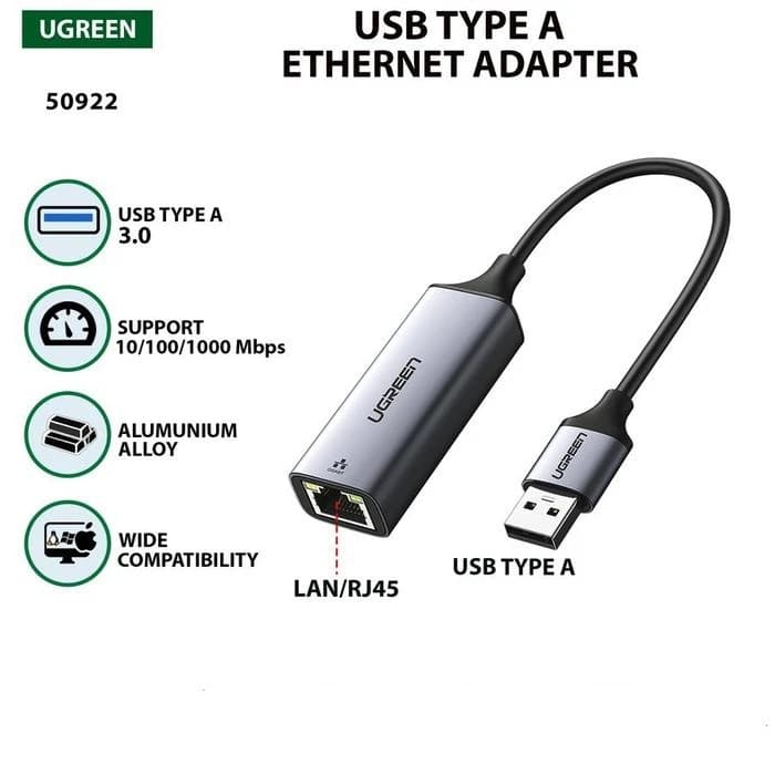 ADAPTOR UGREEN ETHERNET USB 3.0 100MBPS 15632