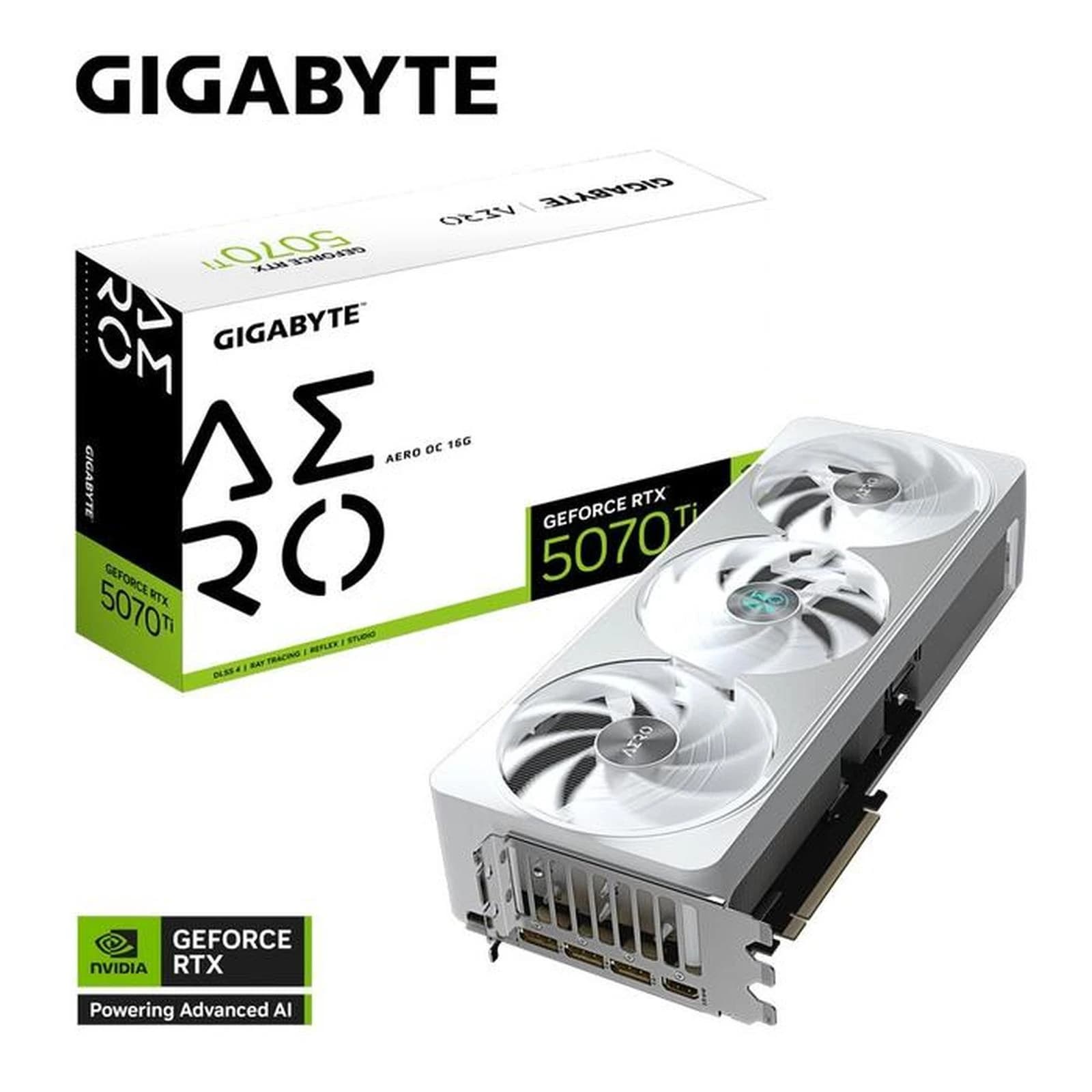 VGA CARD GIGABYTE AERO OC GEFORCE RTX 5070 Ti WHITE 16GB GDDR7