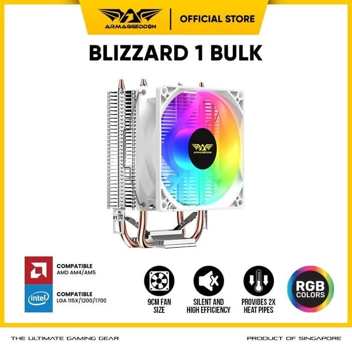 FAN PROCESSOR ARMAGGEDDON BLIZZARD 1 BULK CPU COOLER WHITE