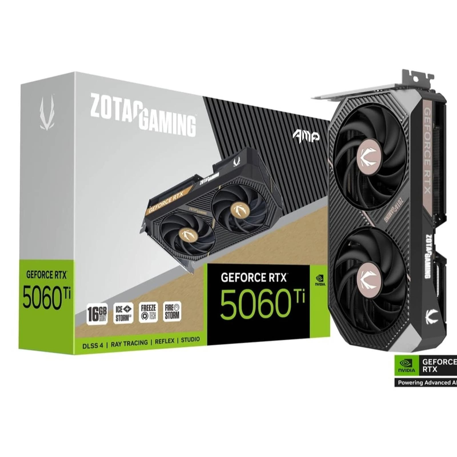 VGA CARD ZOTAC GAMING AMP GEFORCE RTX 5060 Ti 16GB GDDR7 BLACK