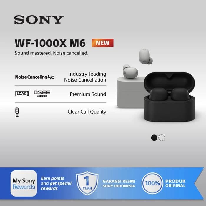 HEADSET SONY WF-1000XM6 WIRELESS NOISE CANCELLING BLUETOOTH