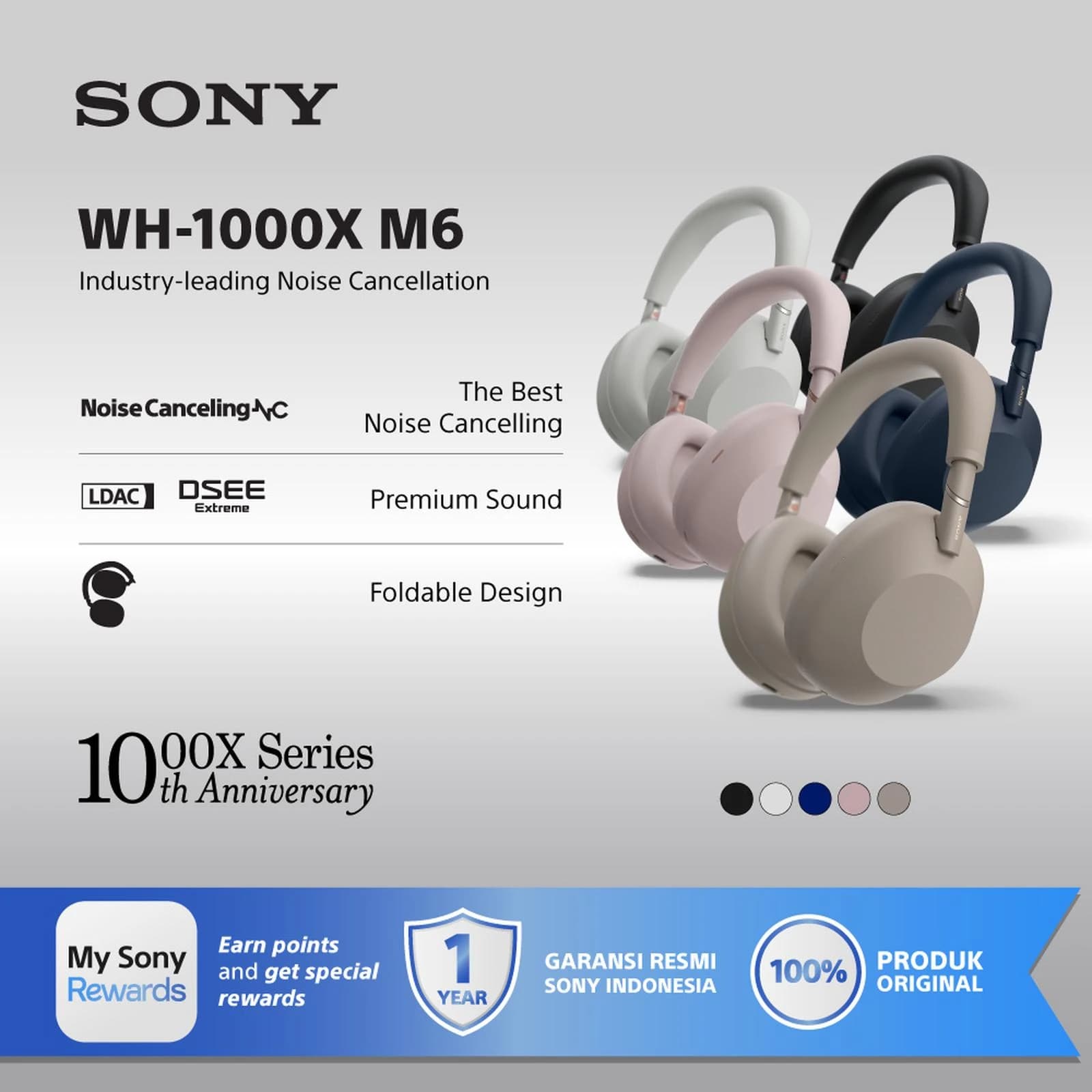 HEADPHONE SONY WH-1000XM6 WIRELESS NOISE CANCELLING BLUETOOTH