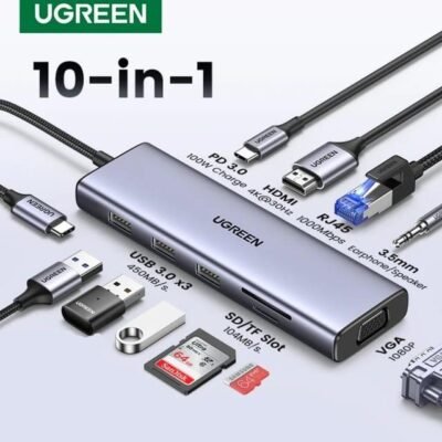 UGREEN USB HUB 10 IN 1 USB-C MULTIFUNCTION ADAPTER PD 4K HDMI - (15601)