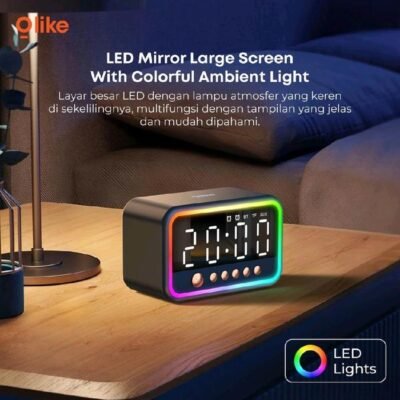 OLIKE SPEAKER KM3 WIRELESS BLUETOOTH 5.4 ALARM CLOCK DISPLAY LED RGB LIGHT - TF AUX 1200mAh
