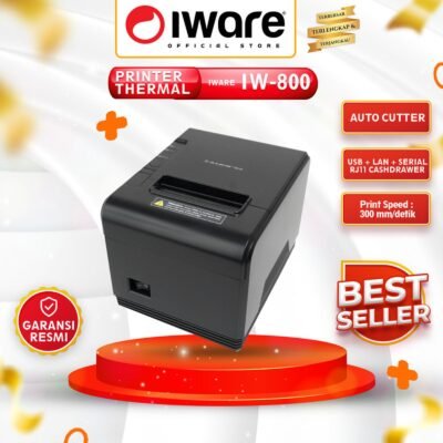 IWARE PRINTER THERMAL KASIR STRUK IW-800 USB LAN SERIAL AUTOCUTTER BISA 58MM 80MM