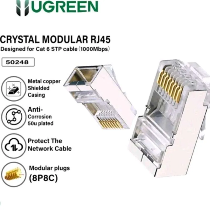 ugreen ugreen 50248 modular plug rj45 cat6 gigabit jack connector harga tertera ecer per 1biji full02 1109ed15